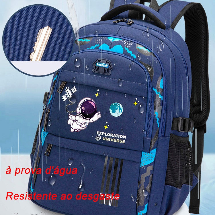 Mochila Para Crianças Astronauta Escolar Meninos Ortopédica À Prova D'água Primária